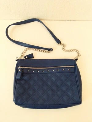 Сумка наплечная Carlos Santana синяя стеганая серебристая с заклепками искусственная кожа на молнии через плечо - Изображение 1 из 4