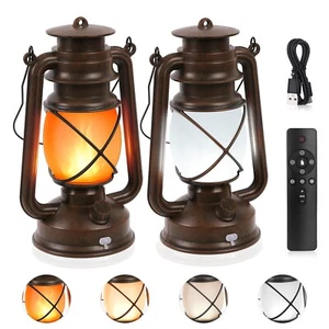 Hanging Waterproof Outdoor Lanterns Lights,Vintage Rechargeable Lantern LED w... - Picture 1 of 9