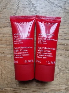 2 x Clarins Super Restorative Night Cream 60ml Total (30ml Each) Sealed - Picture 1 of 1
