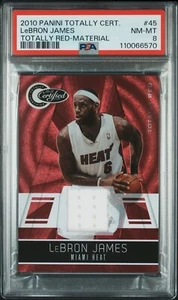 LeBron James PSA 8, 1 Higher 2010-11 Totally Certified /249 Red Jersey Game #45 - Picture 1 of 2