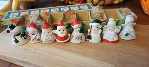 Vintage 8pc Commodore Japan Ceramic Christmas Card Place Settings Box #3010 - Picture 1 of 3
