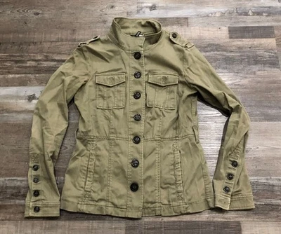 Chaqueta utilitaria militar con botones verde talla 10 Divided para mujer Foto 1 de 4