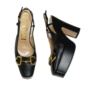 Gucci High Heel Pumps mit Horsebit schwarz Leder Größe 41 US 11 1.100 $ neu mit Etikett - Bild 1 von 12