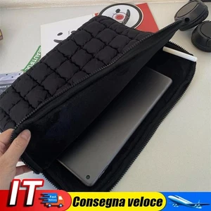 Quilted Laptop Bag Fluffy Padded Carrying Case for Laptop (Black 15-15.6 Inch) - Afbeelding 1 van 10