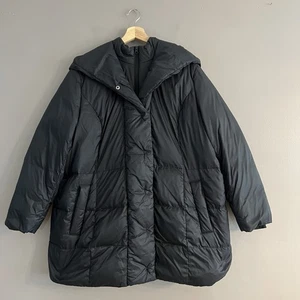 J. Jill Daunenmantel Damen Stepp Long Puffer Jacke leichte Kapuze schwarz 1X - Bild 1 von 17