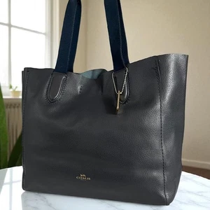 Coach Derby Tote Bag Shoulder Black 7 28×32×13cm - Picture 1 of 9