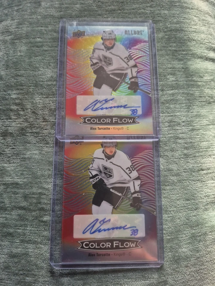 2- 2024-25 Upper Deck Allure #CFA-AT Alex Turcotte Colour Flow Rainbow Auto - Image 1 of 1