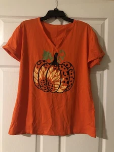 Women’s Fall Pumpkin Shirt Size XL - Picture 1 of 3