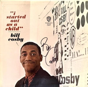 ALBUM LP AUTOGRAFO FIRMATO A MANO BILL COSBY "ho iniziato da bambino" - Foto 1 di 2