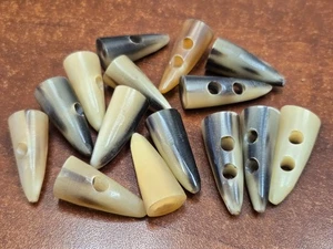 15 PCS BUFFALO HORN TOGGLE SEWING BUTTONS CRAFT 1 1/2" - Picture 1 of 1