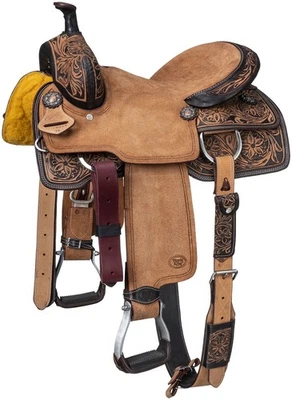 14" Western Saddle - Roughout - Tooled Leather - Pendleton by Royal King - Image 1 of 4