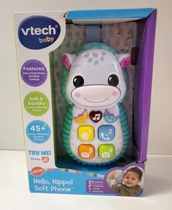 VTech Baby Hello Hippo Soft Phone Talks Sings Lights Soft Squishy 45+ Songs - Bild 1 von 5