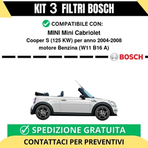 KIT BOSCH 3 Filtri tagliando per MINI Mini Cabriolet Cooper S 125 kw Benzina ... - Bild 1 von 2
