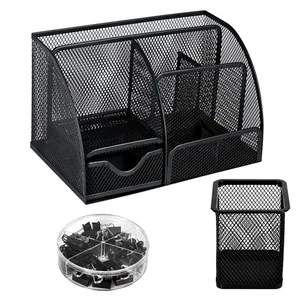 Organizador de escritorio de malla de varios compartimentos - Juego de almacenamiento de oficina - Imagen 1 de 11