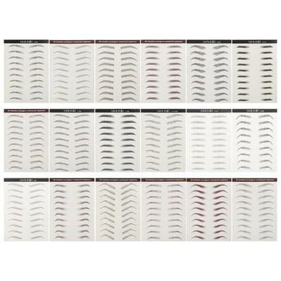  18 Pcs Eyebrow Tattoo Stickers Bionic Transfer Falsche Augenbrauen Aufkleber - Bild 1 von 4