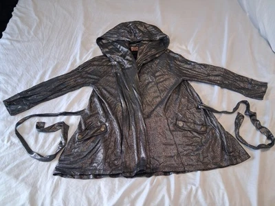 Juicy Couture Hooded Open Wrap Around Cardigan Womens XL Sparkly Shiny - Image 1 of 4