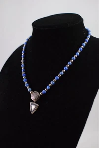 Collar Colgante Relios Corazón Carolyn Pollack Sodalita Plata Esterlina Cuentas - Imagen 1 de 9