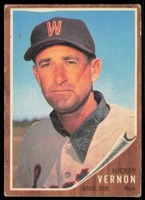 1962 TOPPS MICKEY VERNON WASHINGTON SENATORS #152 VG - CORNER WEAR - Image 1 of 2
