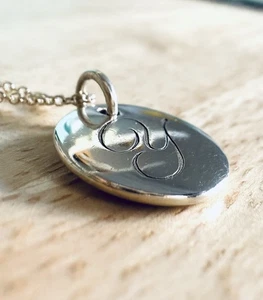 Tiffany & Co. Letter Script Alphabet Y Initial Round Disc Charm Pendant Necklace - Picture 1 of 8