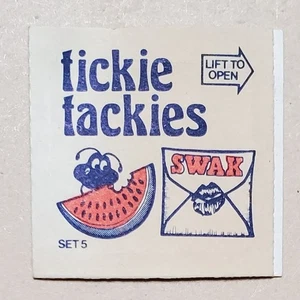 1970s Tickie Tackies (L font) Set 5 VINTAGE CRACKER JACK PRIZES Z-1386 - Picture 1 of 2