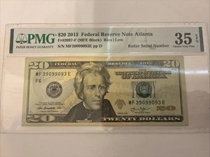 2013 US $20 Dollar Bill Radar Serial Number!!! 39099093 Fancy Serial Note - Picture 1 of 14