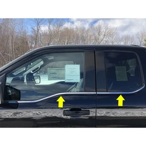 Polished Window Sill Trim Set fit for 2021-2023 Ford F-150 Super Cab [4pcs] - Bild 1 von 3