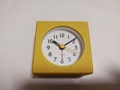 Lemnos Table Clock Analog Alarm Clock Farbe Yellow Farbe PA18-02YE - Image 1 of 4