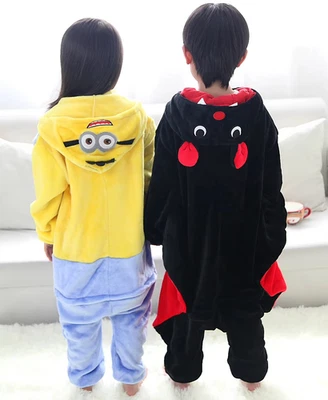 Bat Minion Cartoon all in one Kids Children Pyjamas Girls Boys Anime Cosplay - Image 1 of 4