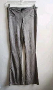 Romeo And Juliet Front Zip Suede Bell Bottom Boho Hippie Pants Size S - Picture 1 of 5