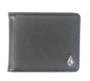 Volcom Leather Single Stone Bi-Fold Wallet Black - Picture 1 of 3