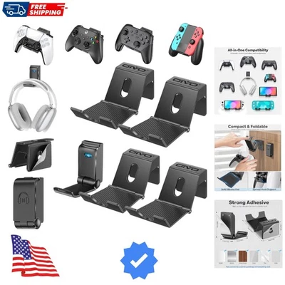 5 Pack Foldable Controller & Headset Wall Mount Holder - Tidy Gaming Space - Image 1 of 4
