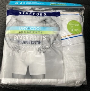 Neu 4er Pack Stafforded Dry+Cool atmungsaktive Mesh Boxershorts Gr. L weiß - Bild 1 von 11