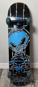 Vintage BLIND Skateboard Komplett Reaper Barbed Wire Sichle Neon Blau Gebraucht Selten - Bild 1 von 9