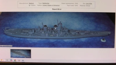 1:1250 Neptuno Marina de los Estados Unidos USN Acorazado "USS Nueva Jersey" BB-62 1944 #1300BX MS21 Foto 1 de 4