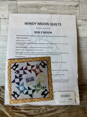 Row by Row Quilt Kit "2018 SEW 2 MOON By Windy Moon Quilts" NEW With Fabric - Image 1 of 3
