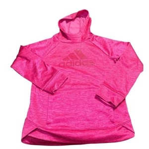 Adidas Hoodie Girl’s Size Medium 10/12 Barbie Pink - Picture 1 of 5