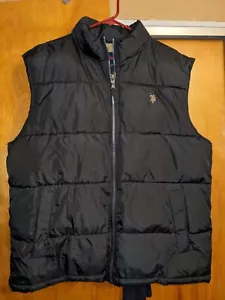 US Polo assn. Men's Size XL Duck Down Black Pony Puffer Puff Vest Jacket - Picture 1 of 3