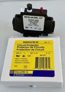 Square D 9080GCB 30 Thermal-Magnetic Circuit Protector 3A 250VAC 65VDC 48103 New - Picture 1 of 8
