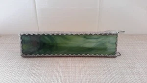 Vintage 70’s Green Slag Glass Marble Kaleidoscope Triangle Shaped 7” Length - Picture 1 of 11