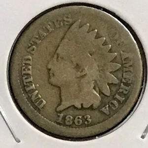 U.S. Indian Cent Good 1863 - Picture 1 of 2