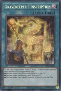 Yugioh! Inscripción de Gravekeeper - PHHY-EN000 - Secreto Raro - 1ª Edición Cerca - Imagen 1 de 1
