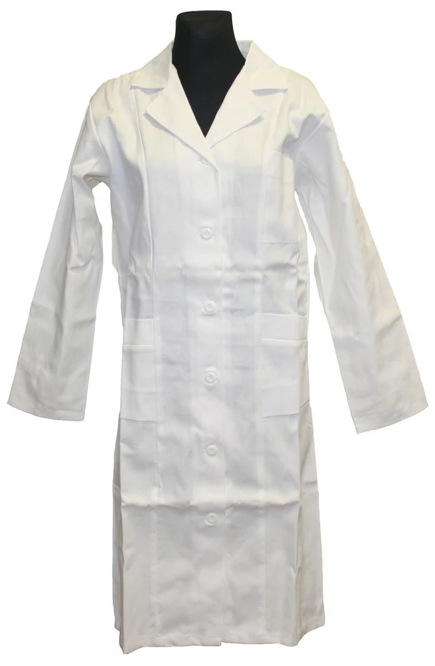 Kittel Schürze langer Arm Laborkittel weiß Labor 36- 54 - Bild 1 von 1