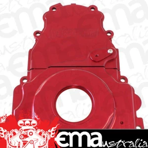 Aeroflow AF64-4361R Holden / Chev LS Billet 2 Piece Timing Cover Red - Foto 1 di 2