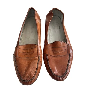 Danielle Ferradini Men's Brown Leather Loafers Hand Made Italy Size 12 M - Picture 1 of 9