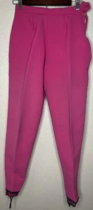 Vintage White Stag Pink Austria Skihose Reißverschluss Plissee Sport Fußriemen - Bild 1 von 12