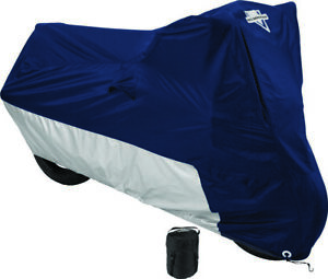 Nelson-Rigg Deluxe All Season Motorcycle Cover Medium Navy/Silver MC-902-02-MD