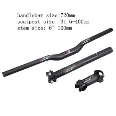 Manillar y vástago y tija de sillín y sillín de fibra de carbono para bicicleta MTB 31,8 * 580-760 mm Foto 1 de 4