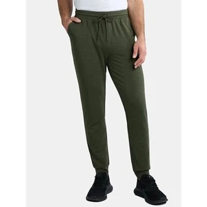 Athletic Works Mens Knit Jogger 2XL Olive Green Heather Soft Gym Pull On Lounge - Picture 1 of 9