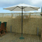 2.7m Garden Parasol Umbrella Wind Up Outdoor Shade Patio Decking Cream Canopy