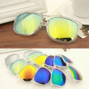 Gafas de sol cuadradas transparentes de moda retro reflectantes abundantes colores AC - Imagen 1 de 9